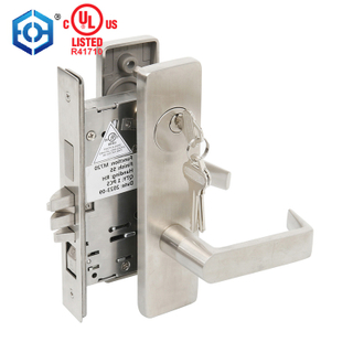 Stainless Steel Solid Handle American Style UL Approval Heavy Duty Mortise Door Lock