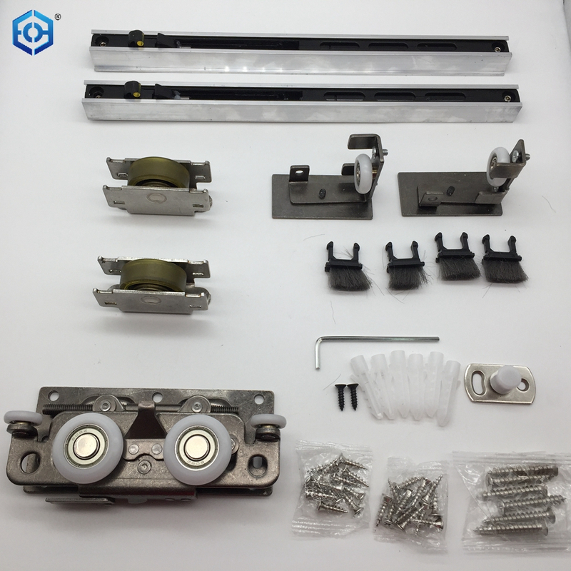 Hidden Wooden Door Ghost Track Hardware Sliding Slide Rail Kit with 80kg Load Capacity