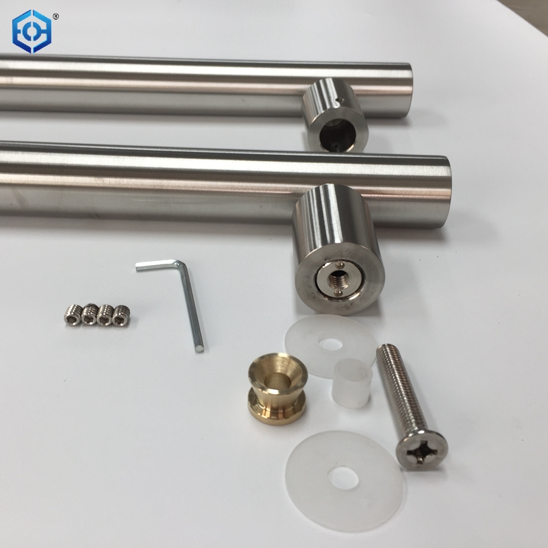 Durable Stainless Steel Glass Push Pull OEM Customized Round Pipe H Shape Glass Door Handle