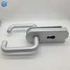 Silver Aluminum Frameless Glass Hardware Rebated Glass Door Round Lock with Handle