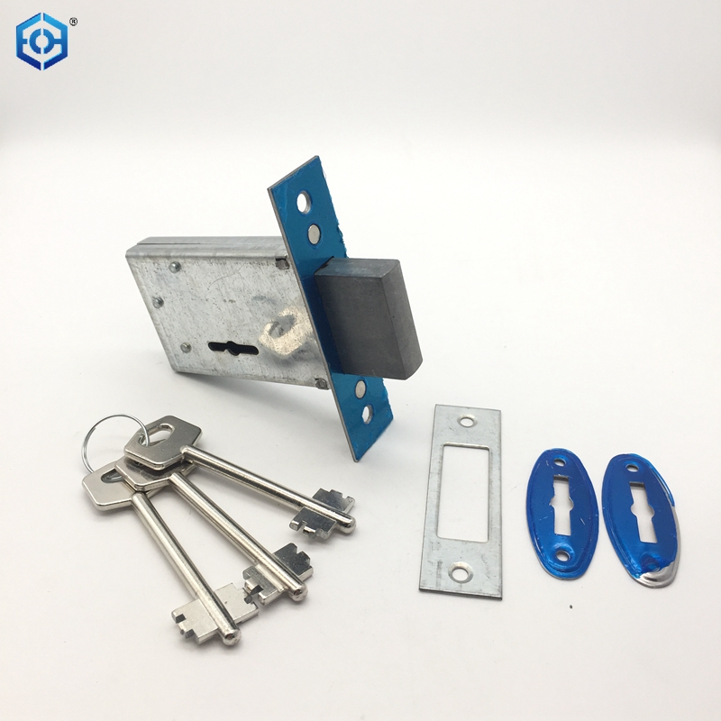Steel Mortise Lock 44mm Backset Deadbolt Lock with 3 Keys 