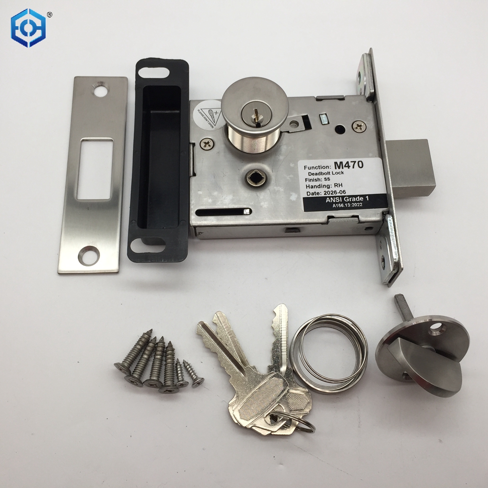 American Style Stainless Steel ANSI Mortise Door Lock Complieswith ANSI/BHMA A156.36 Standards