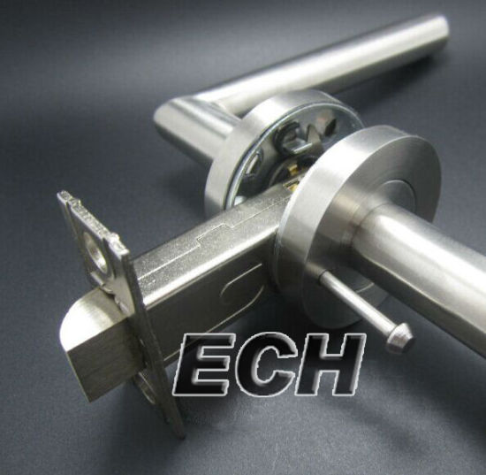 Stainless Steel Handle Push Button Privacy Door Handle Lock