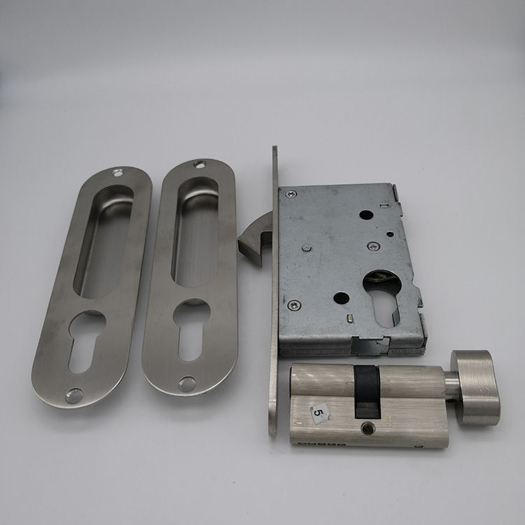 SSS Stainless Steel 304 square Diy Sliding Door Lock with Key euro profile sliding door lock