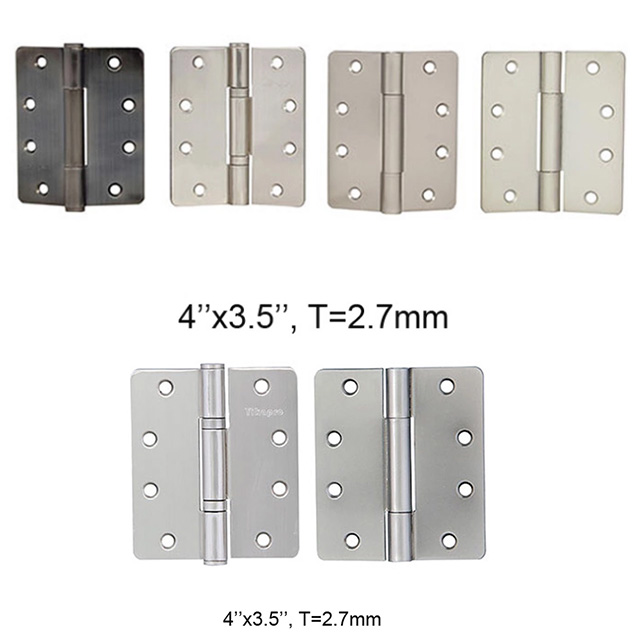4 In. X3-12inX2.7MM. South Korea style modern folding metal hardware accessories furniture SNP steel iron radius metal round corner door hinge