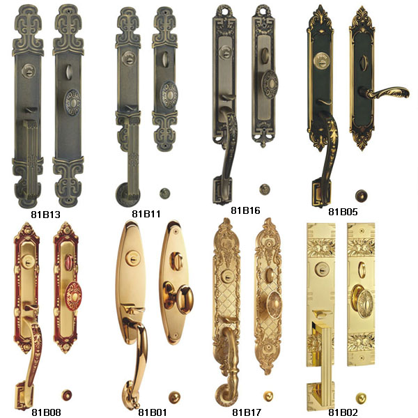 Black Solid Zinc Alloy Security Key Keyed Entry Door Lock And Lever