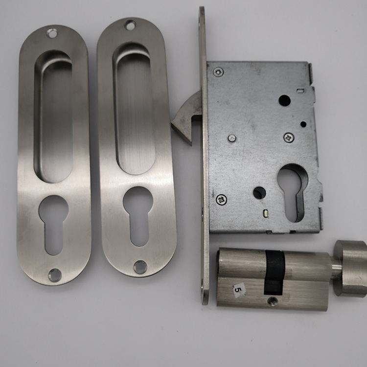 SSS Stainless Steel 304 round diy sliding door lock with key
