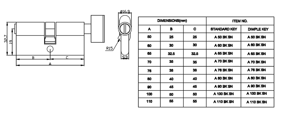 euro cylinder thumbturn