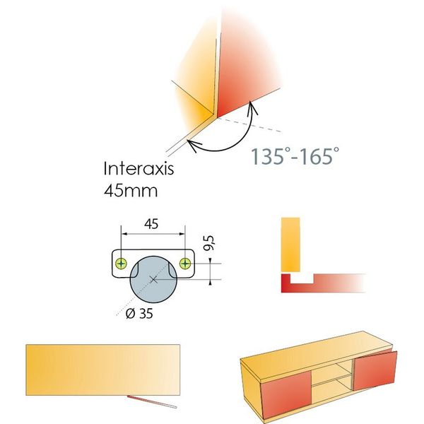 Folding Table Stainless Steel cabinet hinge