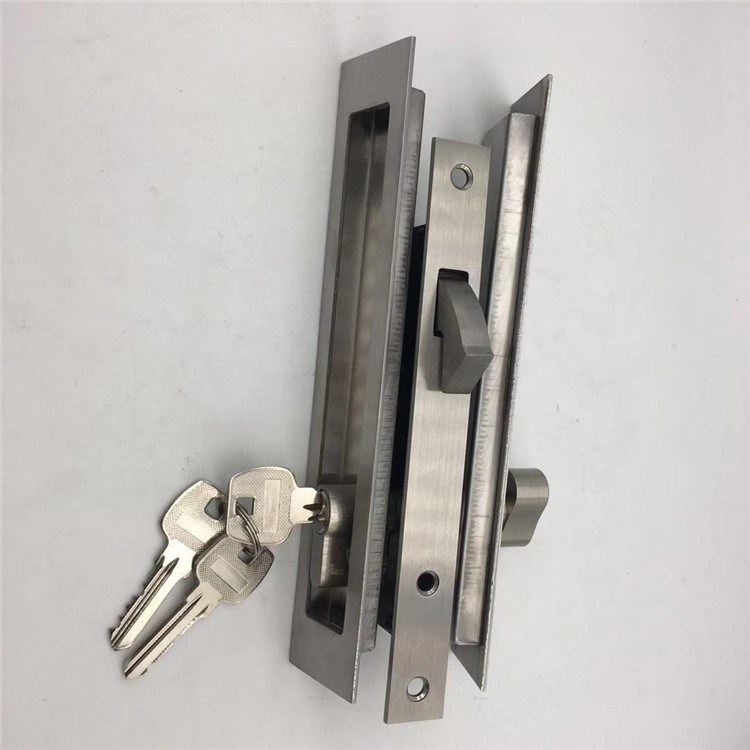 SSS Sliding Door Lock Flush Handle Finger Pull Set Kitchen Bathroom Cabinet Locker with Keys
