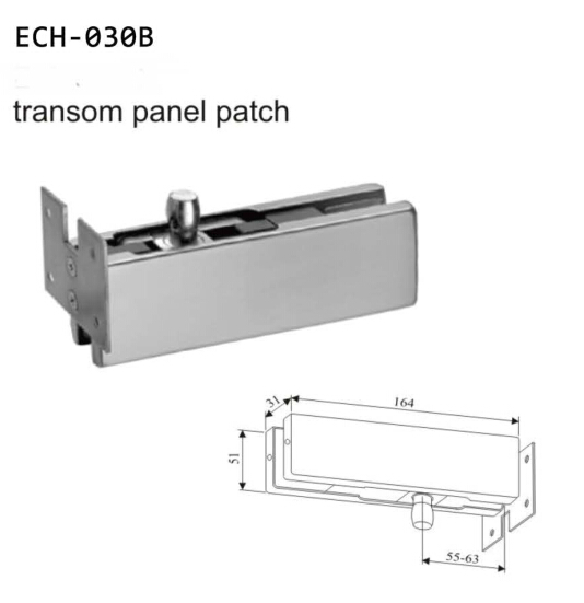 Stainless Steel Upper Glass Door Patch Fitting