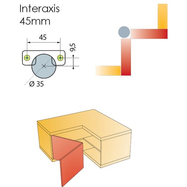  35mm two way mepla cabinet hinge 