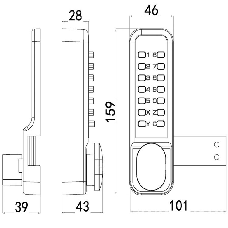 combination password door digital security lock