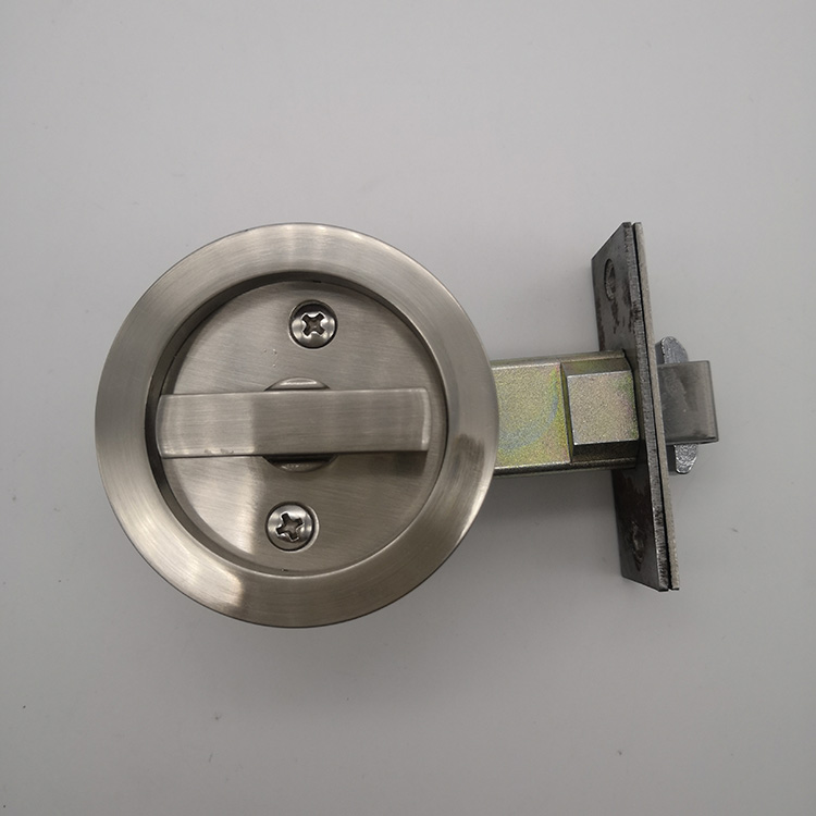 SN zinc alloy round sliding door lock without keyword bathroom door lock bk