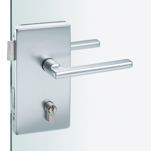Euopean Glass Door Lock，Square Edge ,Rectangular lockset plate with cover plates with heavy-duty glass door lock(DIN 18251,analogous to class 4)